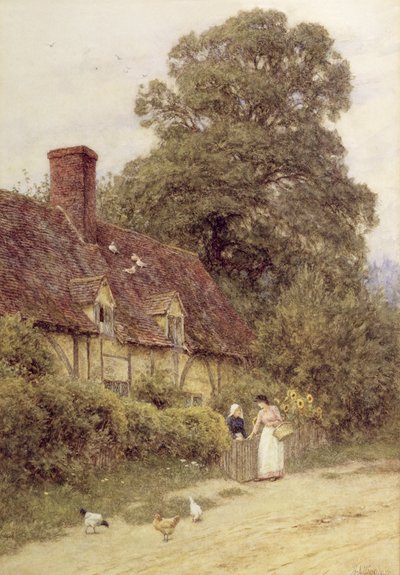 古い郵便局、ブルック、ウィットリー、サリーの近く 作： Helen Allingham